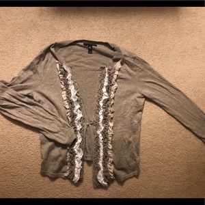 Banana republic brown ruffle cardigan Sz M